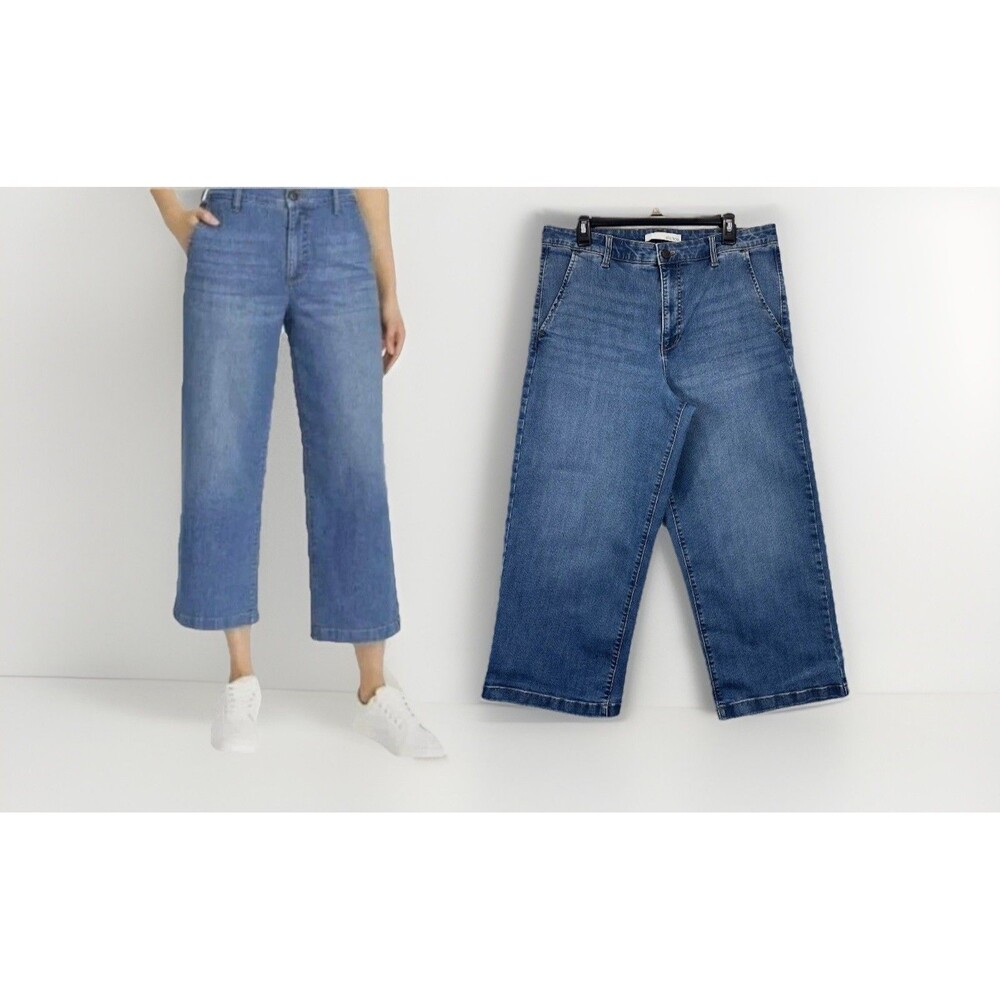 Ella Moss Wide Leg Jeans Sz 14 Crop High Rise